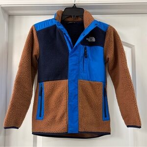 THE NORTH FACE Boys M (10-12) Forrest Mixed-Media snap close Fleece Jacket